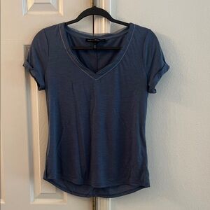 White House Black Market Navy V-Neck Tee